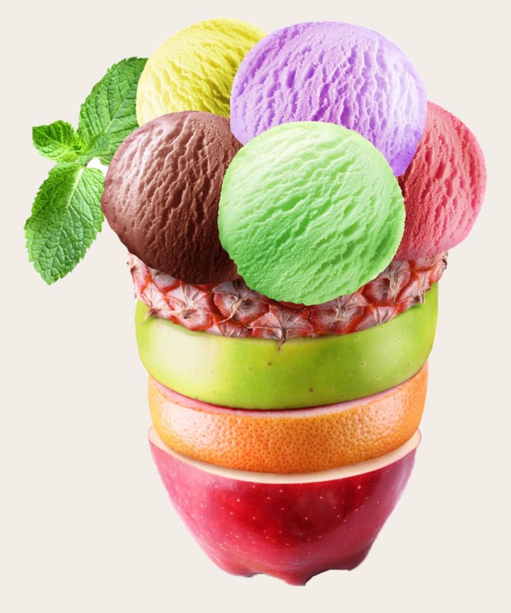 Fresh fruit ice cream